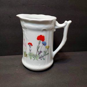 Philippe Deshoulieres Porcelain Pitcher, Floral, Flowers, Lourioux France, Vase